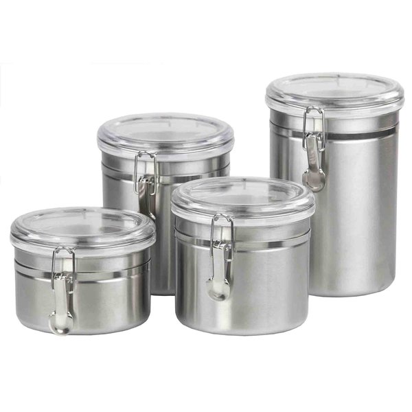 Hds Trading 4 Piece Stainless Steel Canister Set ZOR96031